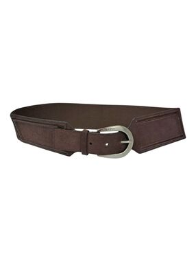 Calvin Klein Brown Suede Wide Elastic Waist Belt - Size M/L